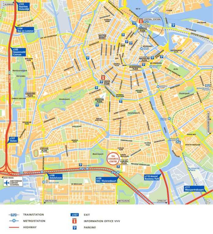 Амстердам на карте мира на русском языке, где находится онлайн