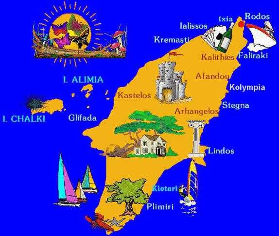 Остров родос на карте мира и греции (карта городов и курортов на русском языке)