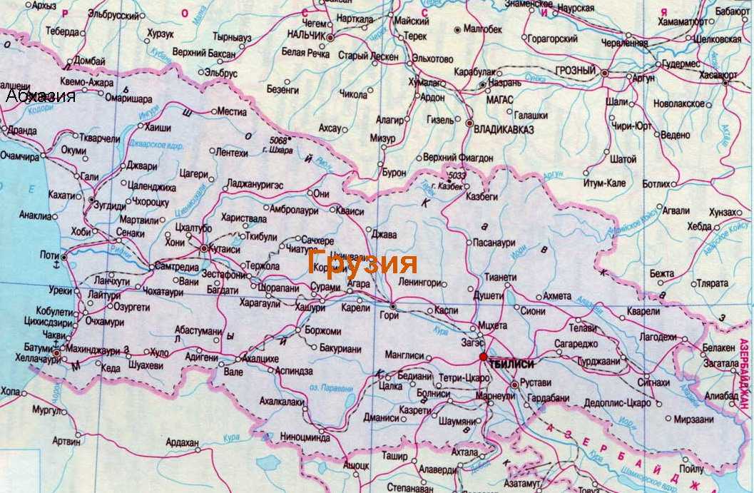 Карты грузии 2021 года на русском языке с городами. курорты грузии на карте. грузия на карте мира — туристер.ру