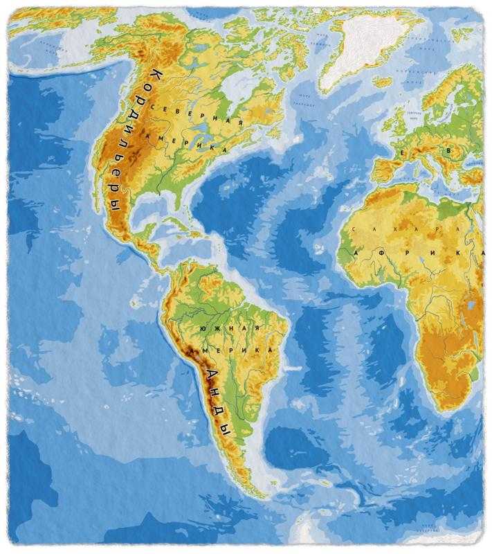 Где находятся скалистые горы - на карте, в северной америке