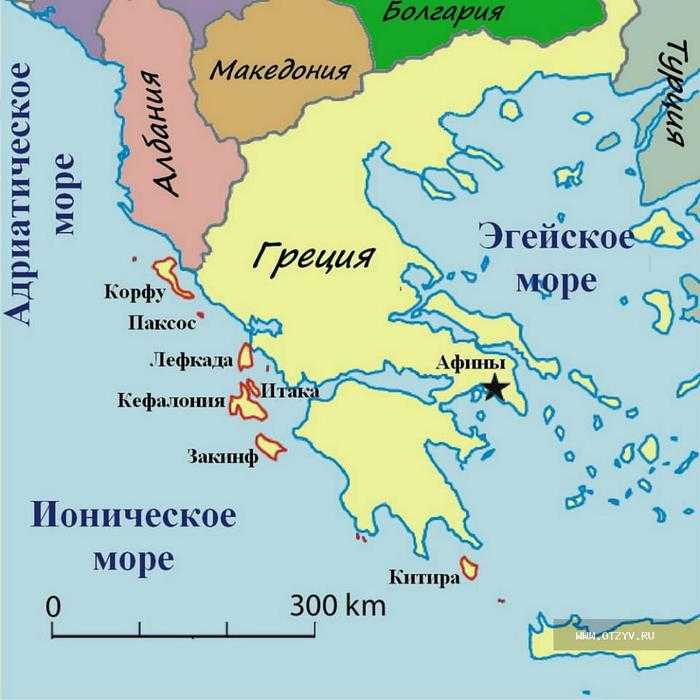 Какие моря омывают грецию - средиземное, эгейское, ионическое