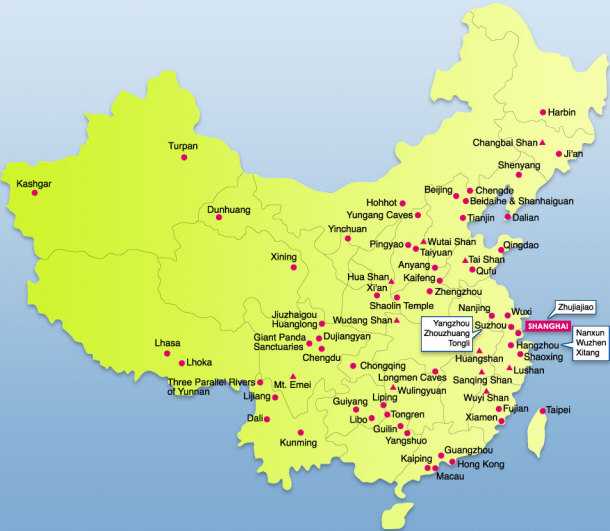 Китай на карте мира – географическое положение кнр