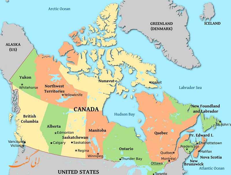 Карта канады на русском языке. канада на карте мира  — туристер.ру