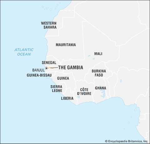 Карта гамбии с городами