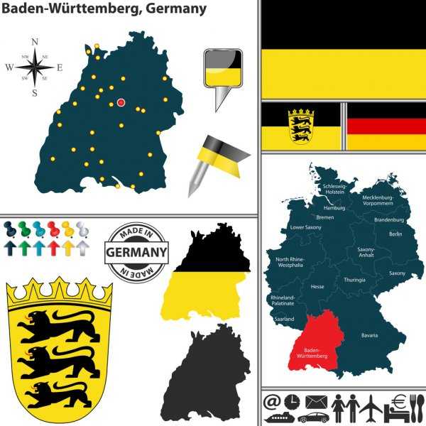 Карта баден-вюртемберга