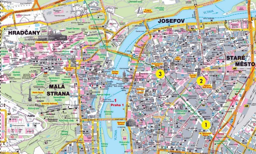 Карта праги на русском языке с достопримечательностями и отелями, отзывы туристов
