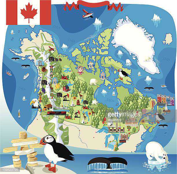 Подробная карта канады на русском языке, карта достопримечательностей канады