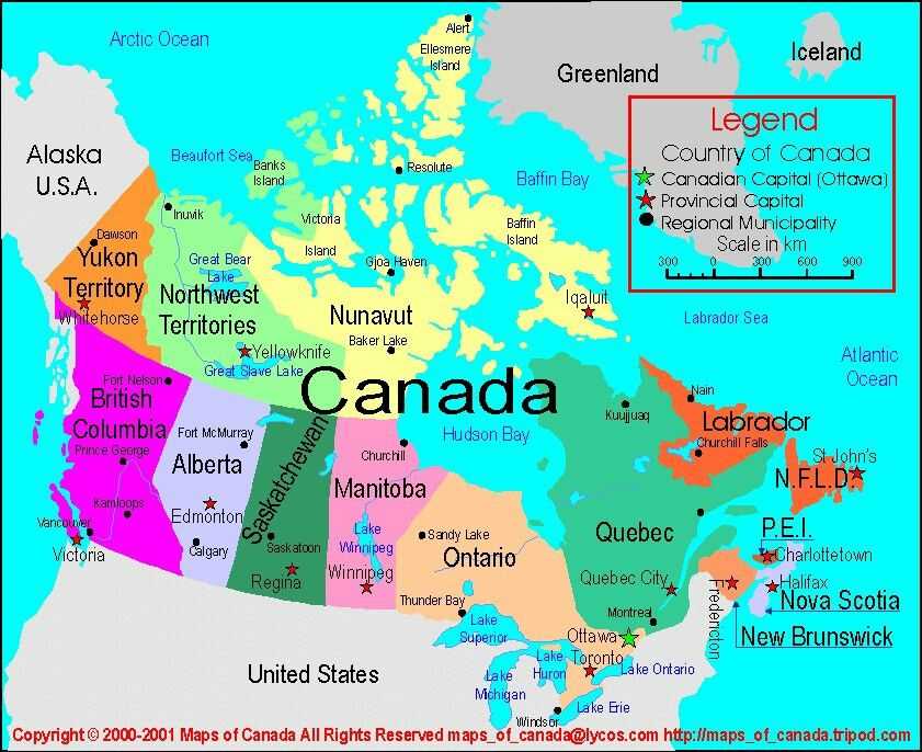 На каком континенте расположена страна канада?
