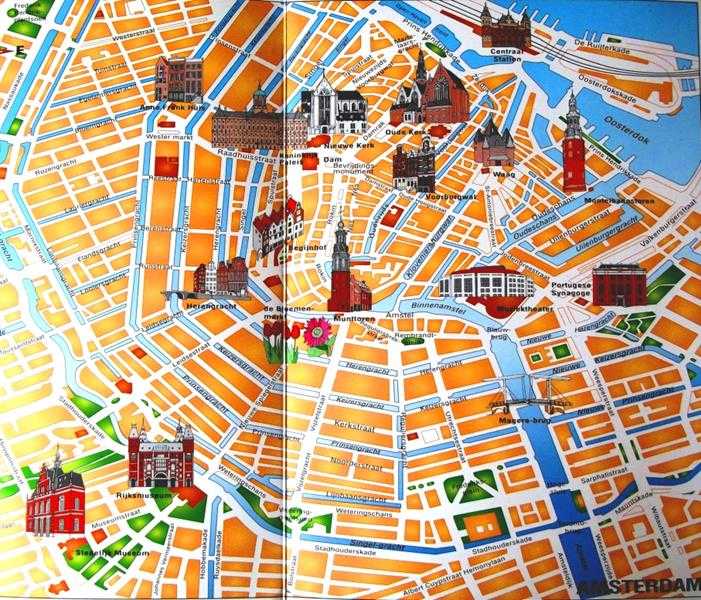 Амстердам: достопримечательности на карте с описанием и фото