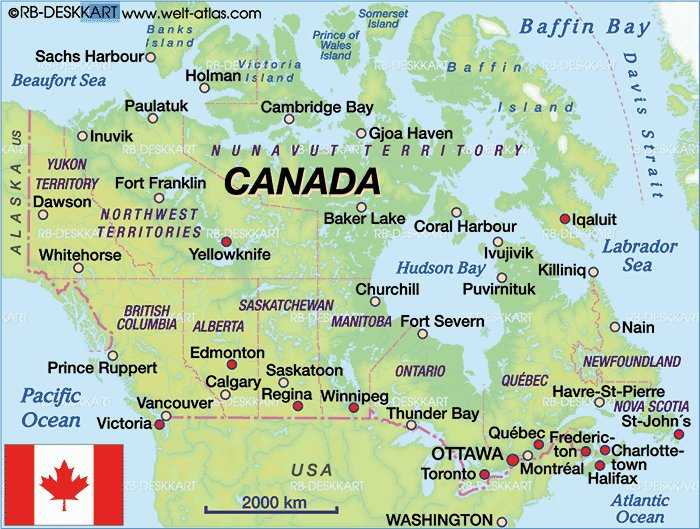 Поиск тур-объектов на карте канады