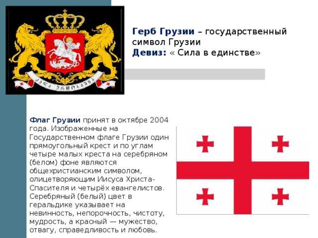 Флаг и герб грузии: цвета, история, значение, фото