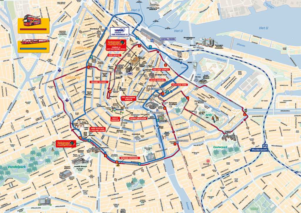 Карта амстердама, нидерланды