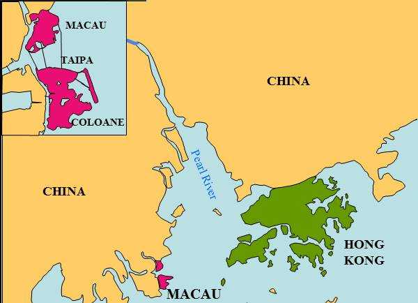 Макао китай где находится на карте мира, какая страна, история города