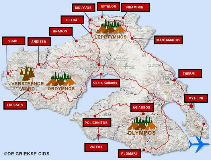 Карты лесбоса (греция). подробная карта лесбоса на русском языке с отелями и достопримечательностями
