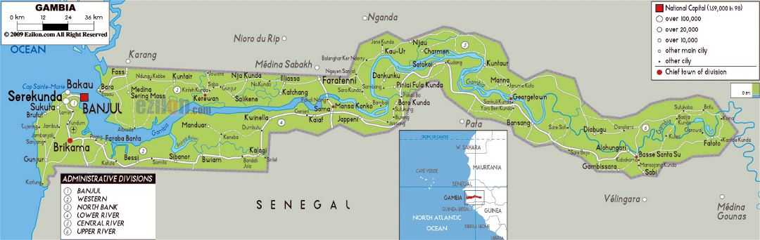 Страны мира - гамбия: расположение, столица, население, достопримечательности, карта