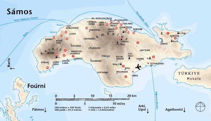 Остров тасос | эгейские острова, греция | карта тасоса