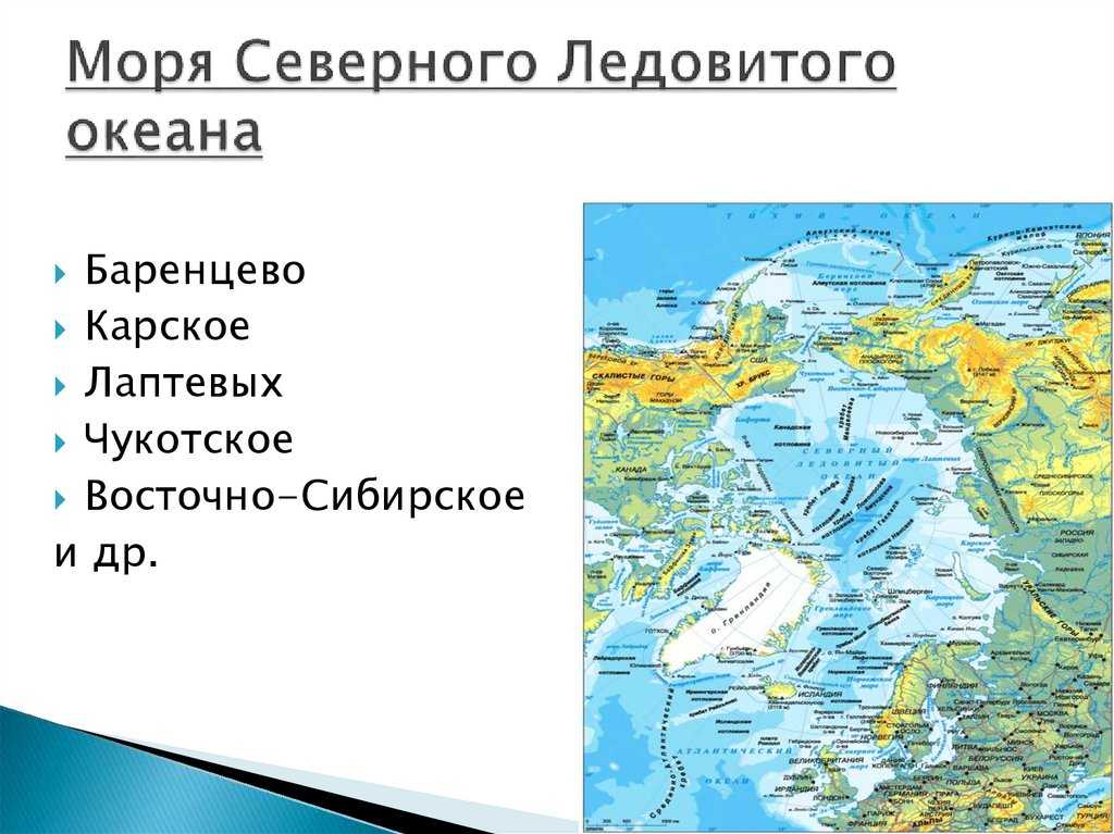 Моря северного ледовитого океана - названия, описание и карта — природа мира