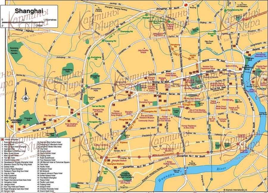 Карта отелей шанхая
