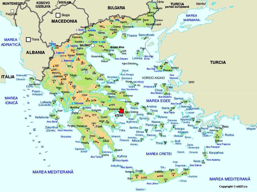 Покажи на карте где греция. Географическая карта Греции. Греция (+ карта). Подробная карта Греции.