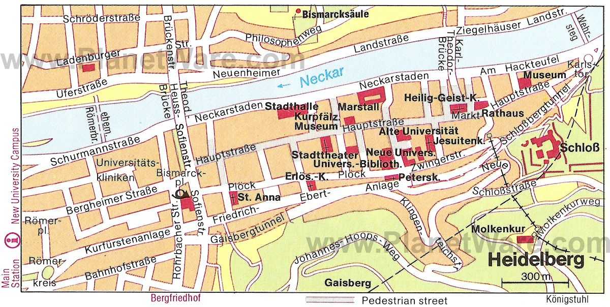 Карты гейдельберга (германия). подробная карта гейдельберга на русском языке с отелями и достопримечательностями