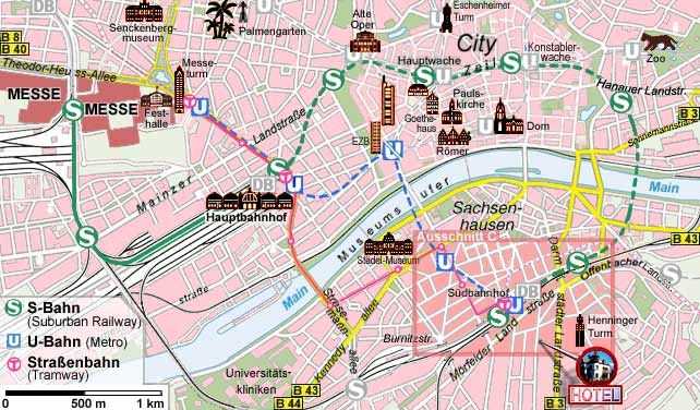 Карта-схема дорог франкфурт-на-майне мец