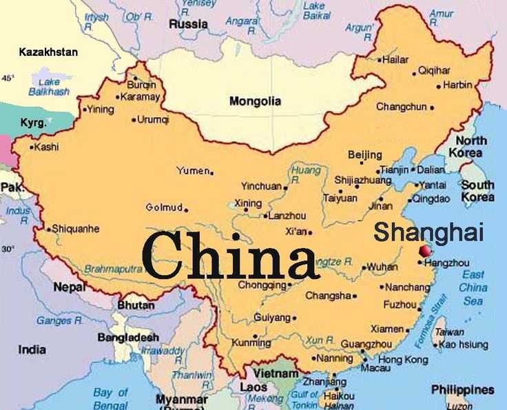Карта шанхая, китай