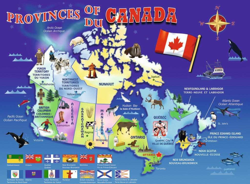 Карты канады. подробная карта канады на русском языке с курортами и отелями