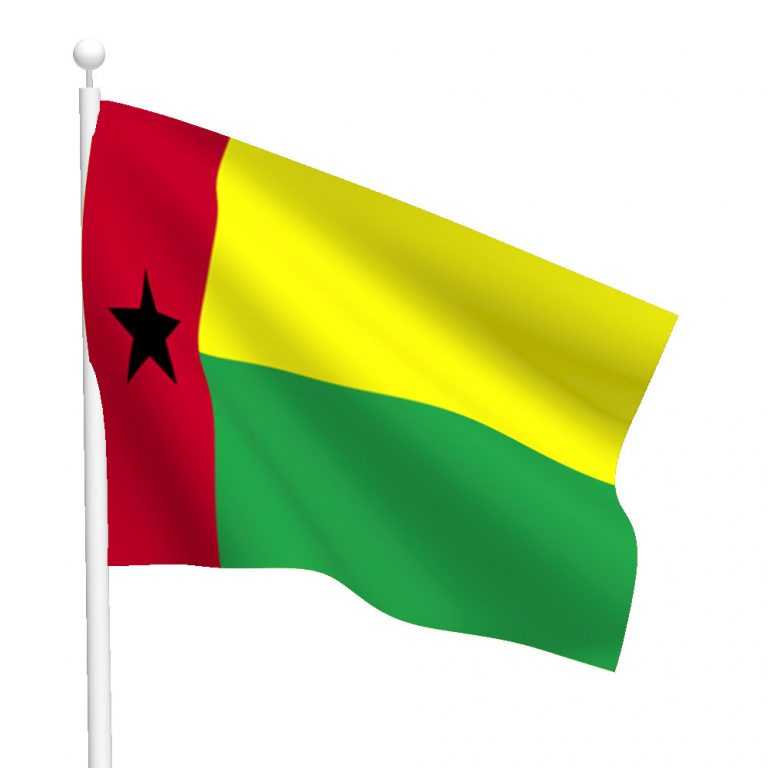 На этой странице Вы можете ознакомится с флагом Гвинеи-Бисау, посмотреть его фото и описание