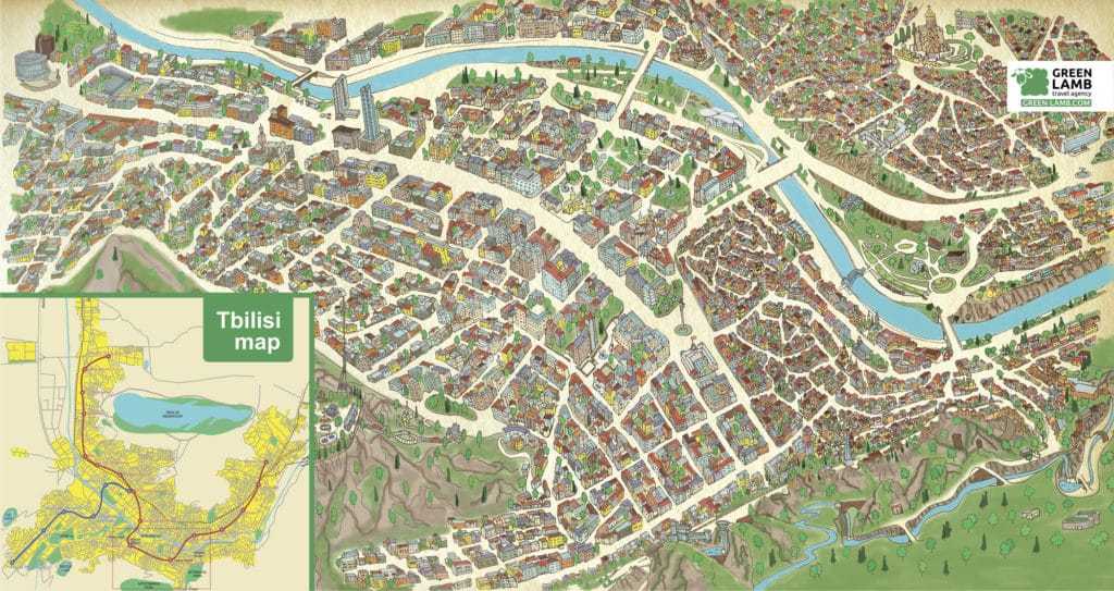Карта тбилиси на русском языке с улицами