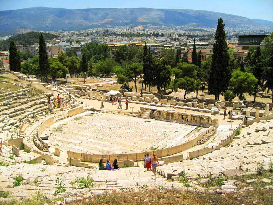 Театр диониса в афинах   / чертежи архитектурных памятников, сооружений и объектов - наглядная история архитектуры и стилей