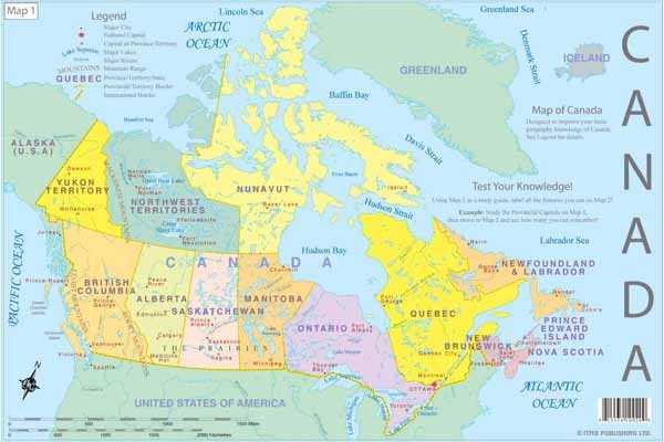 Канада на карте мира