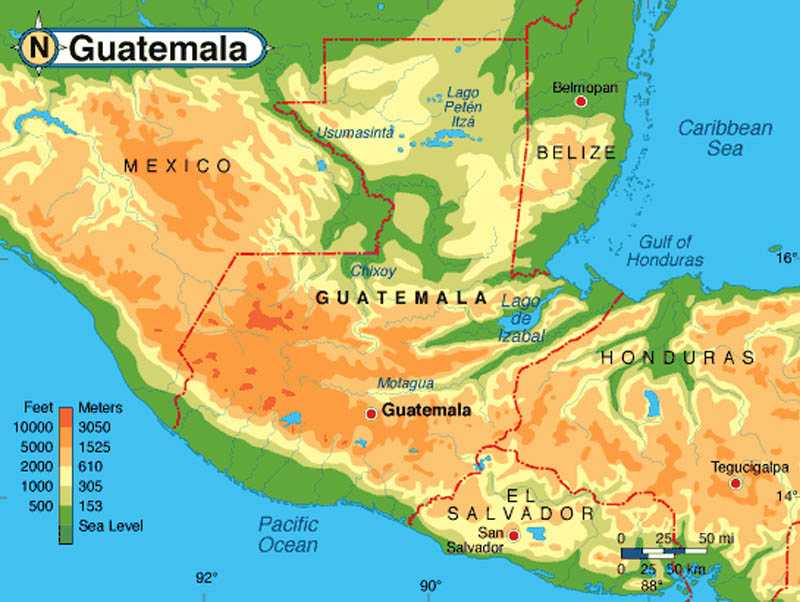 Карты антигуа-гватемала