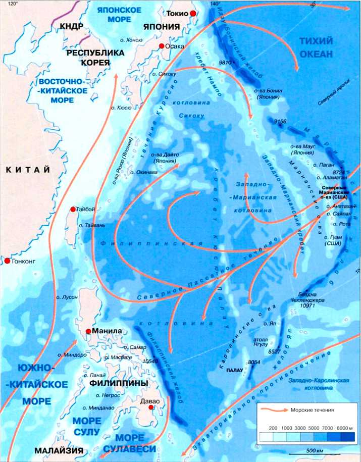 Южно-китайское море на карте