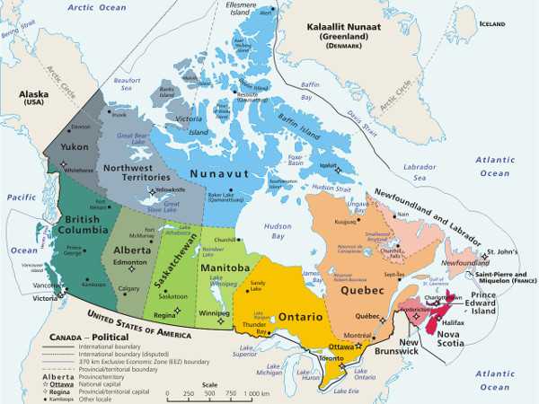 Карты канады. подробная карта канады на русском языке с курортами и отелями
