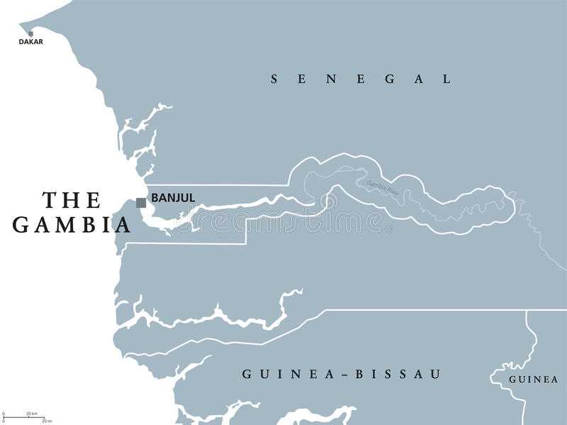 Где находится гамбия (на карте, координаты)